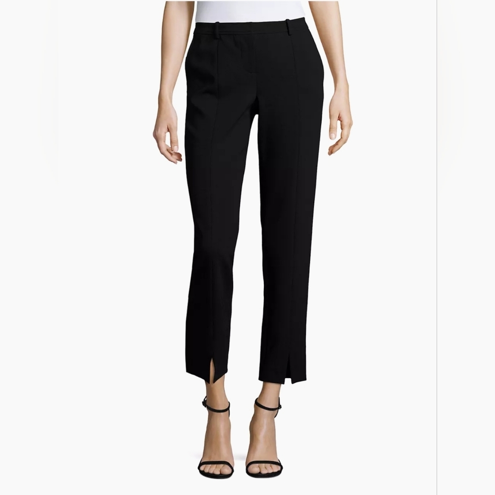 St. John Jennifer Pleated Straight-Leg  Black Pants Size 16